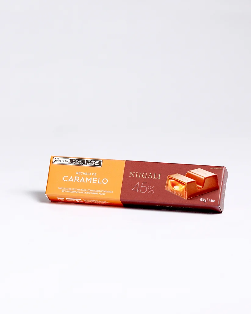 TABLETE CHOCOLATE AO LEITE COM CARAMELO 40g